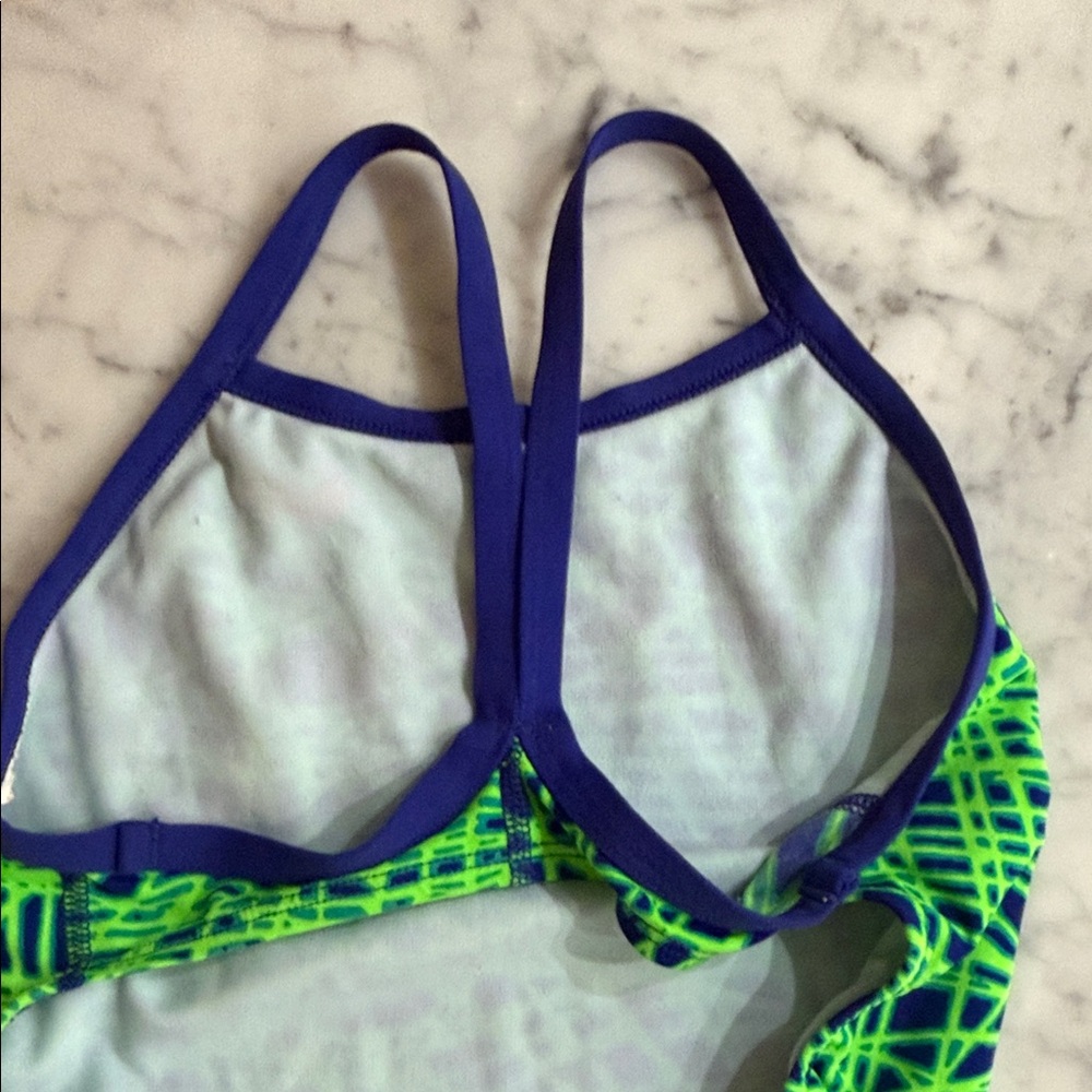 Nike Swim Suit - Blue and Neon Green - Picture 2 of 4